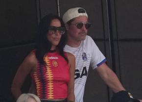 Brad Pitt, prezent la Spania - Belgia cu iubita mai tânără cu 29 de ani! Imaginile au devenit virale