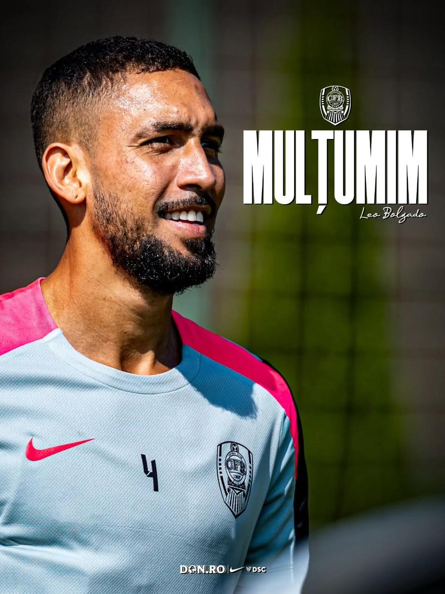 CFR Cluj a anunțat despărțirea de Leo Bolgado // foto: Facebook CFR Cluj Și-au cedat și stoperul: „Mulțumim și succes în Angola!”