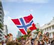 Fanii Norvegiei înainte de meciul cu Anglia // foto: Imago și X