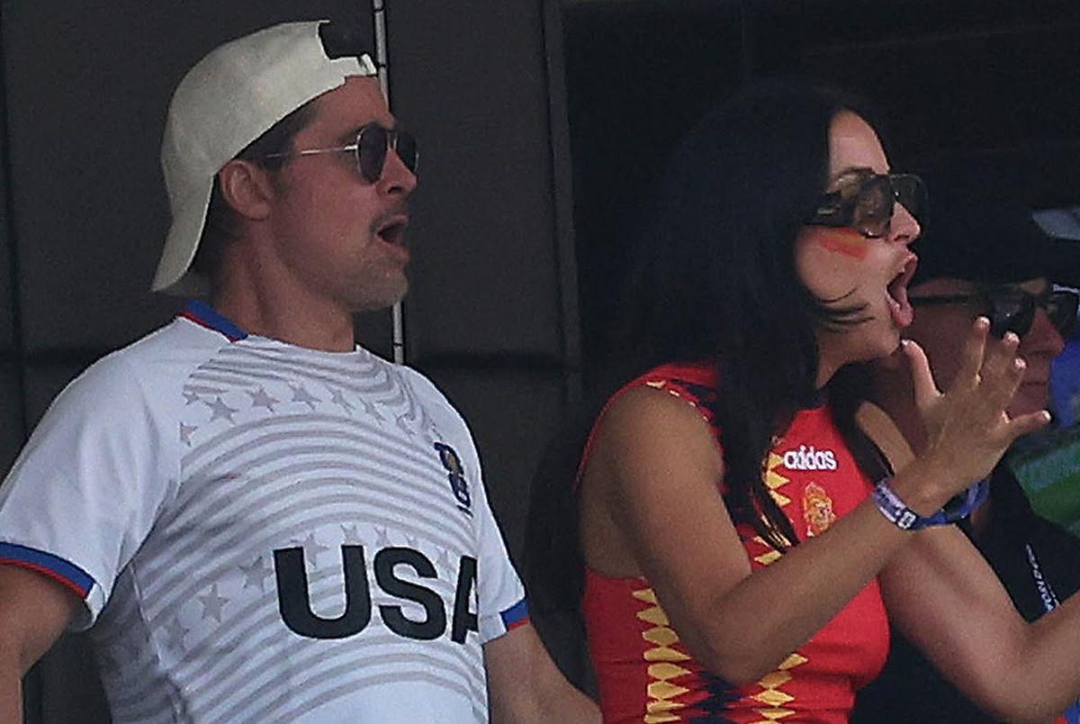 Brad Pitt, prezent la Spania - Belgia cu iubita mai tânără cu 29 de ani