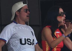 Brad Pitt, prezent la Spania - Belgia cu iubita mai tânără cu 29 de ani