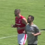 George Pușcaș a ieșit la antrenamente în timpul amicalului celor de la Dinamo cu Ștefăneștii de Jos // capturi 48 TV