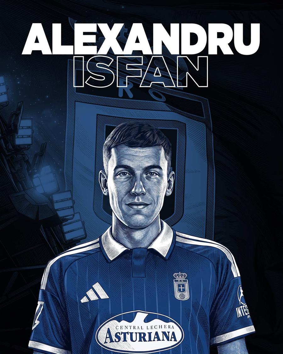 Alexandru Ișfan, prezentat oficial la Real Oviedo // foto: facebook @Real Oviedo Ascensiune remarcabilă! Alexandru Ișfan, prezentat la noua echipă, poate cea mai surprinzătoare afacere a verii