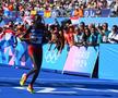 Delvine Relin Meringor trecând linia de sosire pe locul 7 în maratonul olimpic d ela Paris Foto: Raed Krishan (Paris)