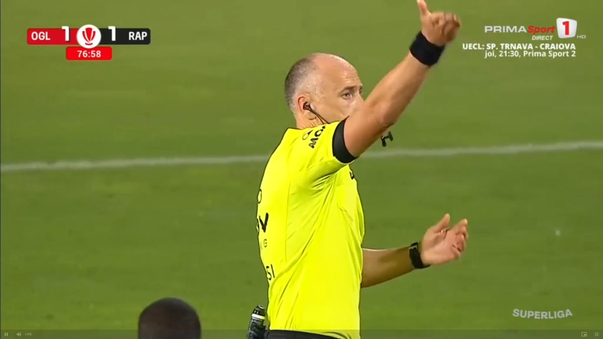 Faza la care Rapid a cerut penalty în meciul cu Oțelul Galați