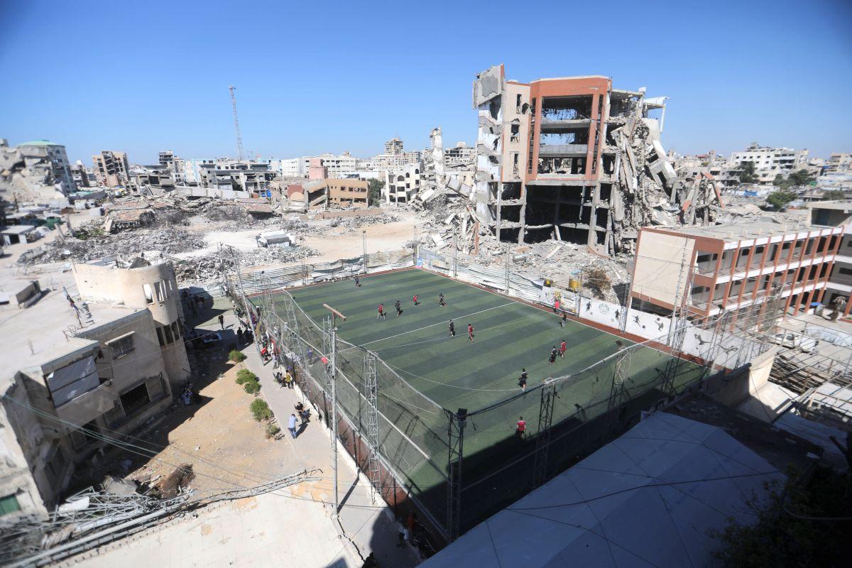 Imagini cu terenurile de fotbal din Fâșia Gaza