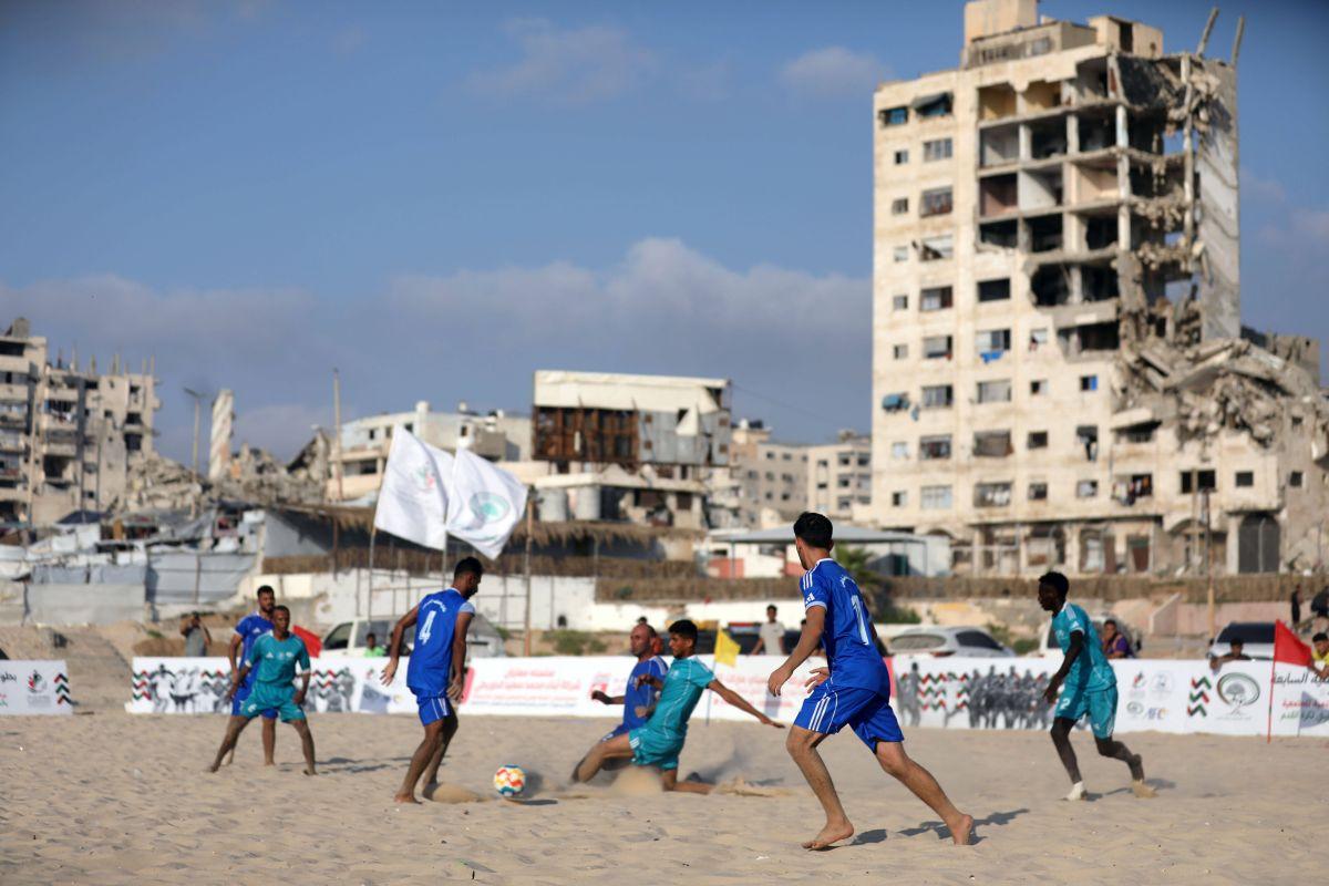 Imagini cu terenurile de fotbal din Fâșia Gaza