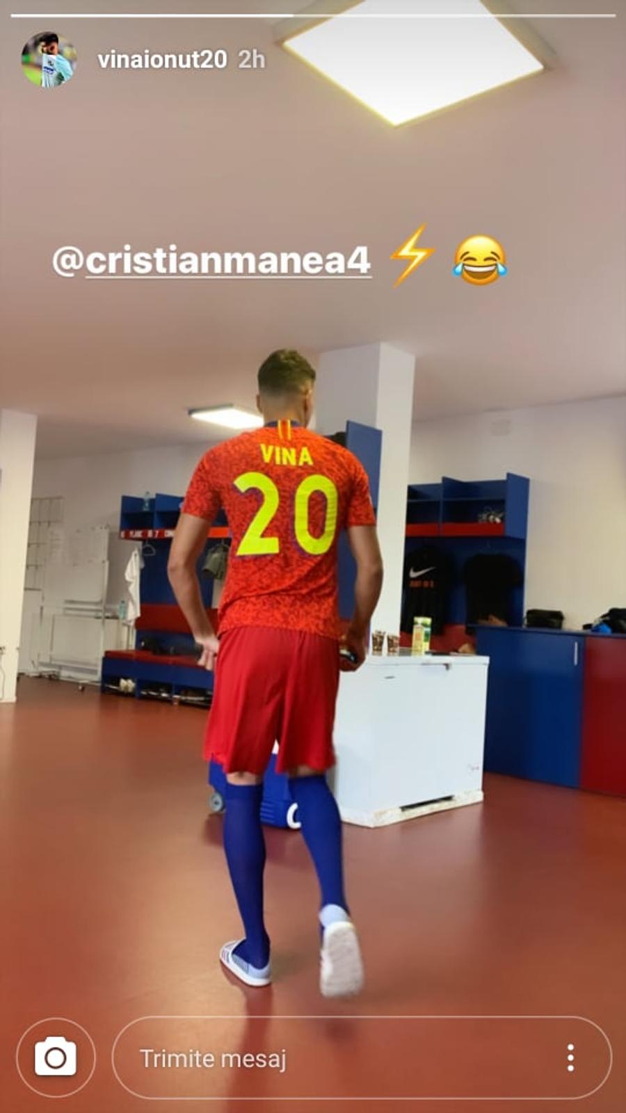 FOTO: Captură Instagram Ionuț Vînă FCSB // FOTO » Ce scria pe spatele tricoului în care Cristi Manea a fost prezentat la FCSB :)
