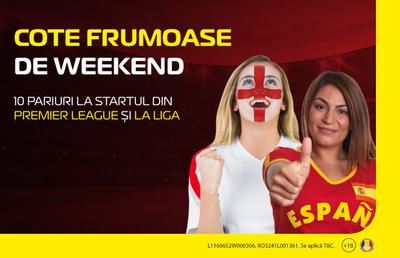 Cote frumoase de weekend, să le joci în Premier League și La Liga