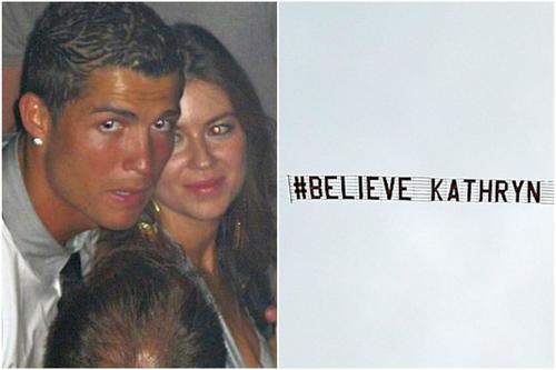 În stânga, Cristiano Ronaldo și Kathryn Mayorga