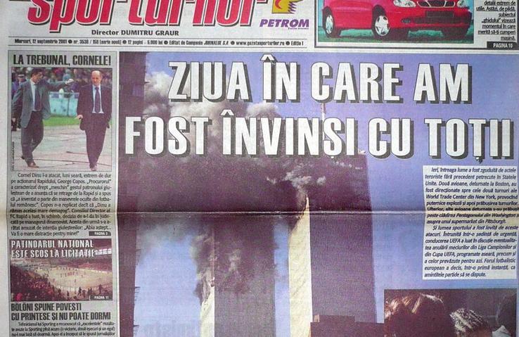 Coperta Gazetei Sporturilor din 12 septembrie 2001