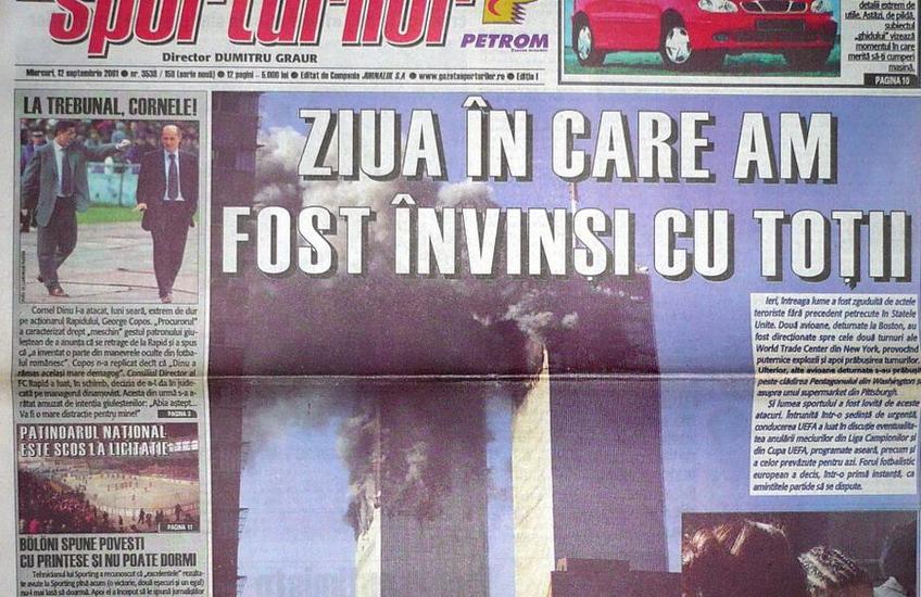 Coperta Gazetei Sporturilor din 12 septembrie 2001