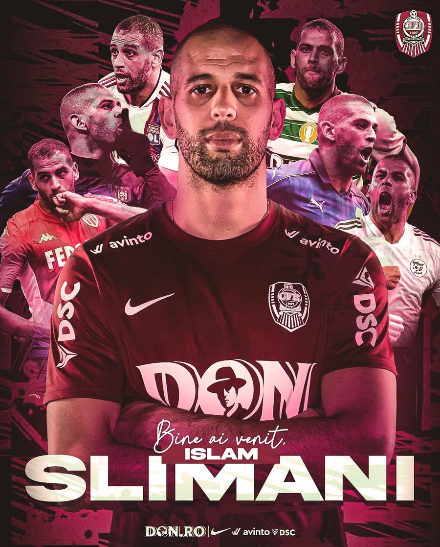 Islam Slimani a fost prezentat oficial la CFR Cluj / Foto: Facebook Încă un nume tare în Superliga! A semnat în această seară cu CFR Cluj și a avut o singură cerință: „A zis doar că vrea să stea în centru, ca la ora 6 să-și bea cafeaua acolo”