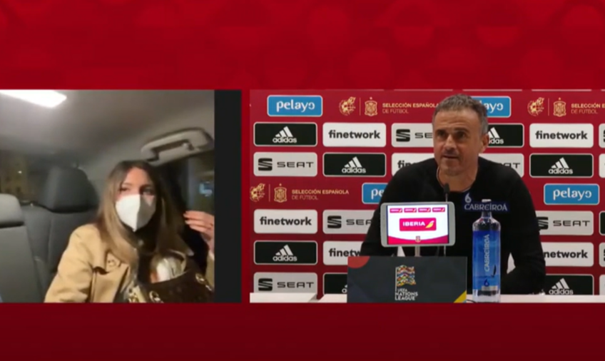 Luis Enrique, 50 de ani, selecționerul Spaniei, a oferit un moment amuzant la conferința de presă de după meciul cu Elveția, 1-0, din Liga Națiunilor.