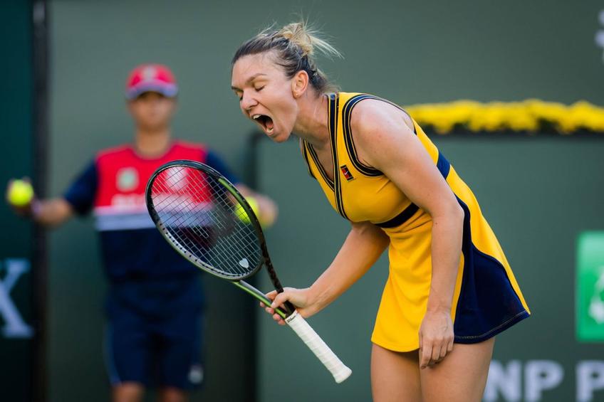 Simona Halep, nervoasă în timpul meciului cu Aliaksandra Sasnovich // foto: Imago Images