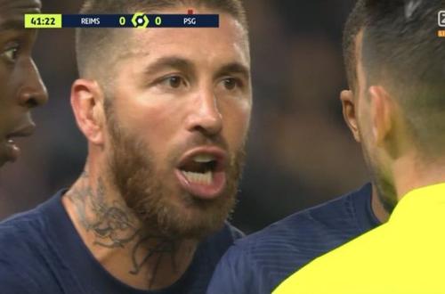 Sergio Ramos (36 de ani) riscă până la 7 etape de suspendare după roșul primit sâmbătă, în Reims - PSG 0-0.