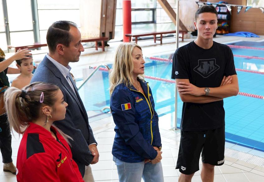 Nadia Comăneci și David Popovici / FOTO: Andrei Furnigă (GSP.ro)