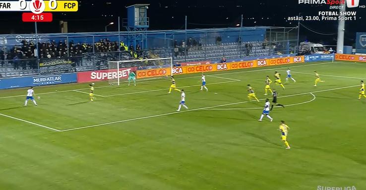 Cristi Ganea, gol fabulos în Farul - Petrolul / FOTO: captură @Prima Sport