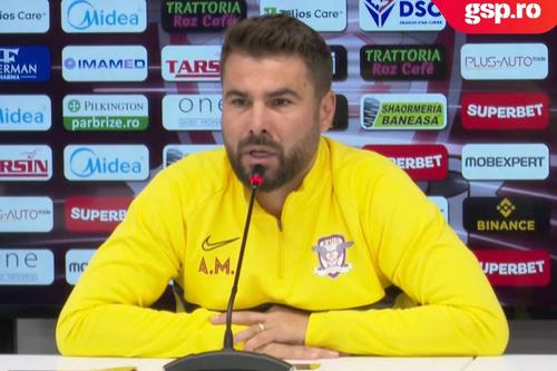 Adrian Mutu, antrenorul Rapidului, a susținut în această seară conferința de presă premergătoare partidei cu CS Universitatea Craiova