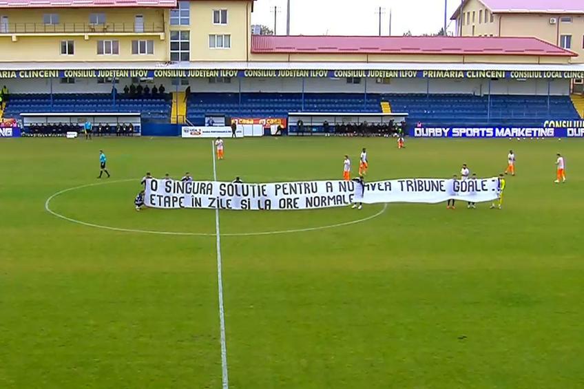 Protest la Metaloglobus - Steaua, foto: captură de ecran Prima Sport
