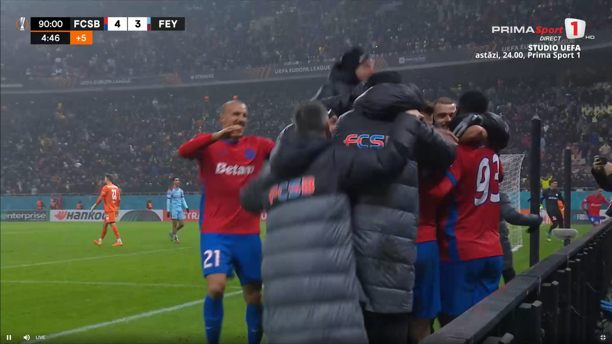UEFA, postare specială despre thriller-ul FCSB - Feyenoord: „Nu putea fi decât o câștigătoare”