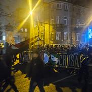 Suporterii lui Feyenoord au plecat în corteo spre Arena Națională / Foto: Remus Dinu GSP