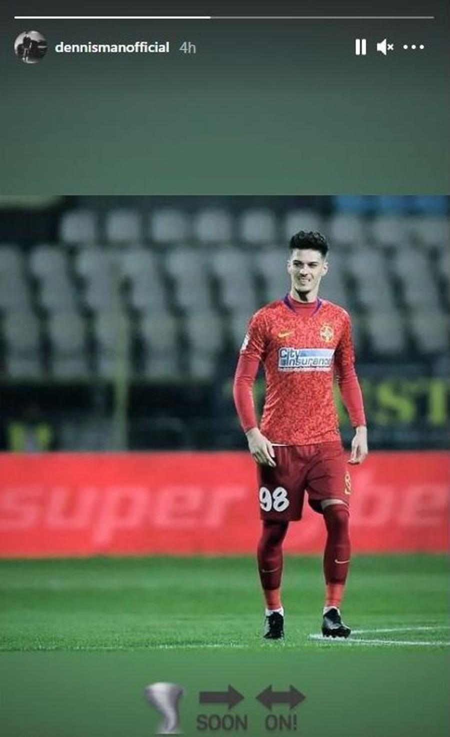 FOTO: Instagram @DennisMan Story-ul postat de Man din cantonament a stârnit agitație în Italia: „Ce înseamnă? Nu e sigur că e Parma, dar urmează un anunț”