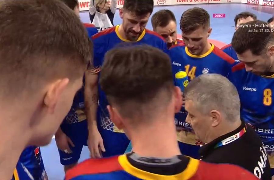 FOTO: Captură TV @Digi Sport 1 Iancu n-a putut să oprească prăbușirea „tricoloră” » România, învinsă clar de Austria în primul meci de la Campionatul European de handbal masculin! Ce urmează