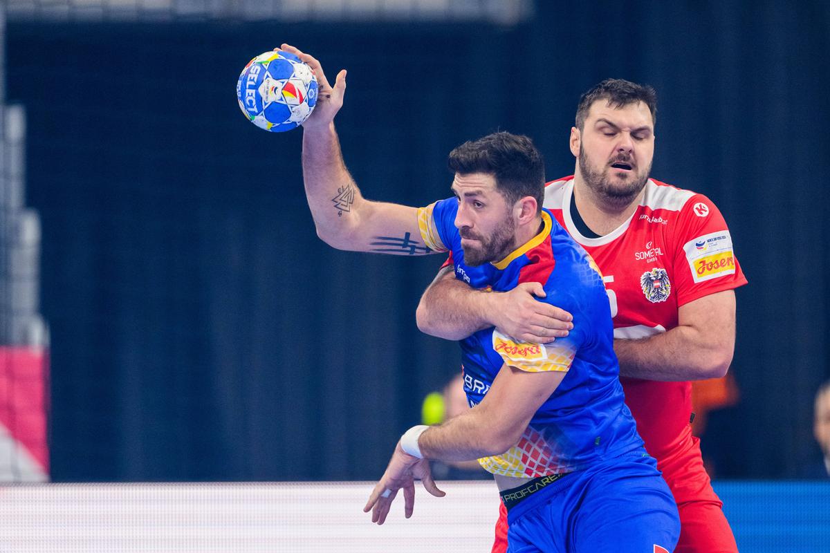 Cele mai spectaculoase imagini din România - Austria, debutul la Campionatul European de handbal masculin