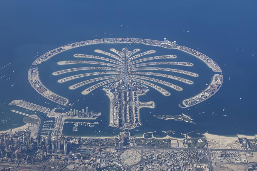 Imagine din avion cu Palm Jumeirah FOTO: Imago Images Rapid, 10 zile în megaorașul luxului extrem + Cât costă cel mai scump cappuccino din lume, decorat cu aur de 24 de carate
