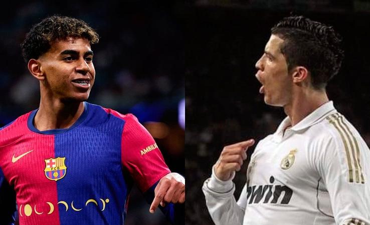 Lamine Yamal a marcat cu Real Madrid și a sărbătorit golul în stilul lui Cristiano Ronaldo / foto: X