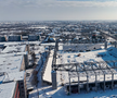 Stadionul „Eroii Timișoarei”, sub zăpadă / foto: Politehnica Timișoara