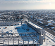 Stadionul „Eroii Timișoarei”, sub zăpadă / foto: Politehnica Timișoara