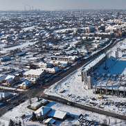 Stadionul „Eroii Timișoarei”, sub zăpadă / foto: Politehnica Timișoara