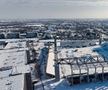 Stadionul „Eroii Timișoarei”, sub zăpadă / foto: Politehnica Timișoara