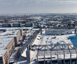 Stadionul „Eroii Timișoarei”, sub zăpadă / foto: Politehnica Timișoara