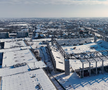 Stadionul „Eroii Timișoarei”, sub zăpadă / foto: Politehnica Timișoara