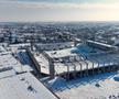 Stadionul „Eroii Timișoarei”, sub zăpadă / foto: Politehnica Timișoara