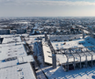 Stadionul „Eroii Timișoarei”, sub zăpadă / foto: Politehnica Timișoara