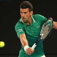 Novak Djokovic, în timpul meciului cu Fritz / Sursă foto: Guliver/Getty Images