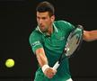 Novak Djokovic, în timpul meciului cu Fritz / Sursă foto: Guliver/Getty Images