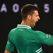 Novak Djokovic, în timpul meciului cu Fritz / Sursă foto: Guliver/Getty Images