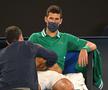 Novak Djokovic, în timpul meciului cu Fritz / Sursă foto: Guliver/Getty Images