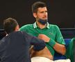 Novak Djokovic, în timpul meciului cu Fritz / Sursă foto: Guliver/Getty Images