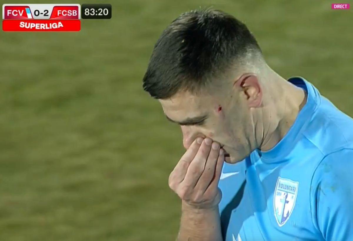 Edjouma, iertat de eliminare la Voluntari! Intrarea horror a francezului a lăsat urme: „Fault grosolan! Trebuia ROȘU direct! Ce face VAR-ul?”