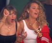 Taylor Swift și Blake Lively (în dreapta), în timpul Super Bowl