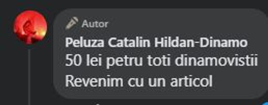 comentariul postat pe Facebook de Peluza Cătălin Hîldan Prețuri fabuloase la Hermannstadt - Dinamo » Anunțul Peluzei Cătălin Hîldan: „Revenim cu un articol”