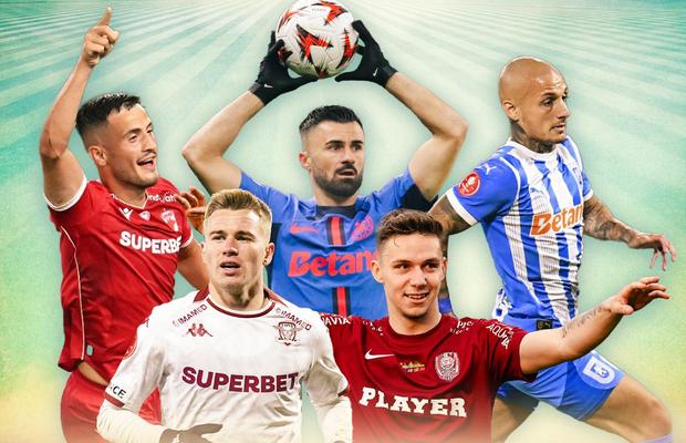 Cum arată „11”-le ideal al sezonului regular din Superligă: surprizele vin de la Dinamo, FCSB și o echipă din play-out