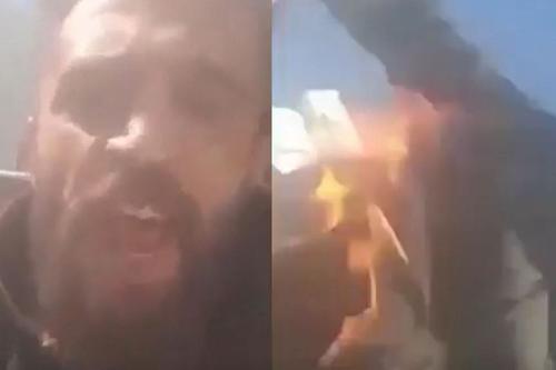 Nizar Aissaoui, în timp ce își dădea foc