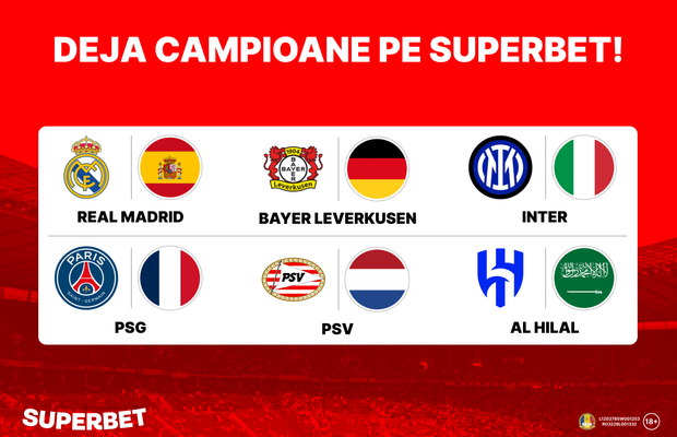 Cote de la 1.25 la 50.00 plătite în avans de Superbet! Deja campioane și golgheteri grație Pariurilor Antepost